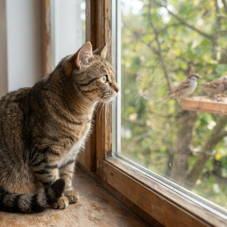 cat-watches-birds-from-the-window