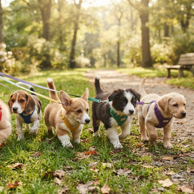 Puppies-Go-on-Their-First-Walk
